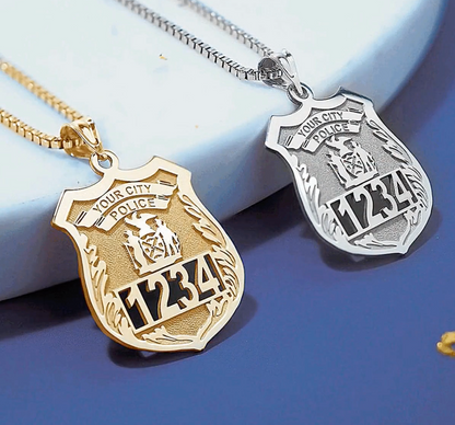 Personalized Police Badge Necklace