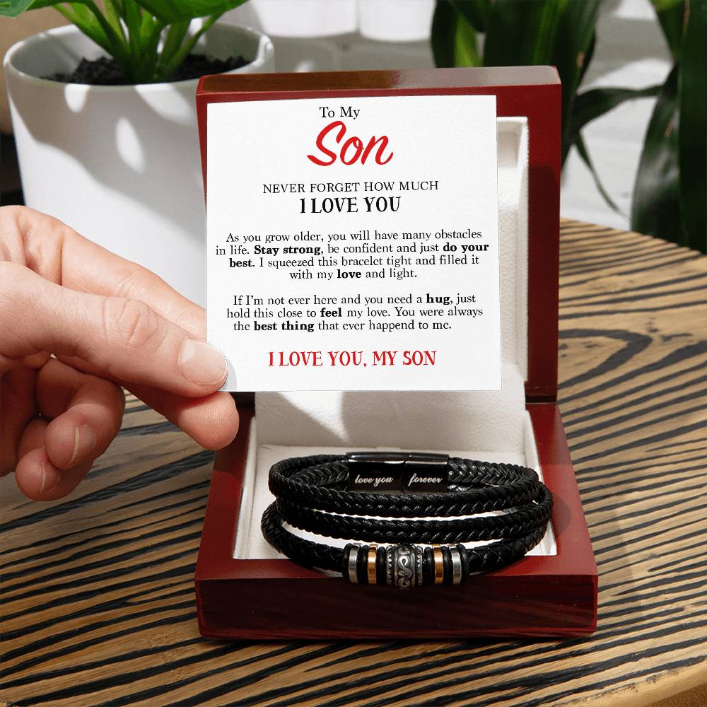 To My Son Engraved Bracelet